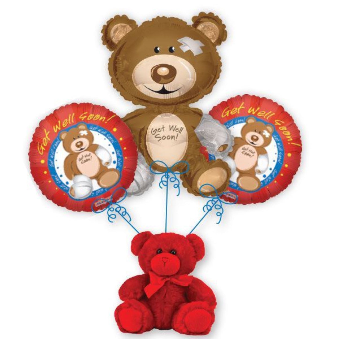 Get well Balloon Bouquet with Teddy bear