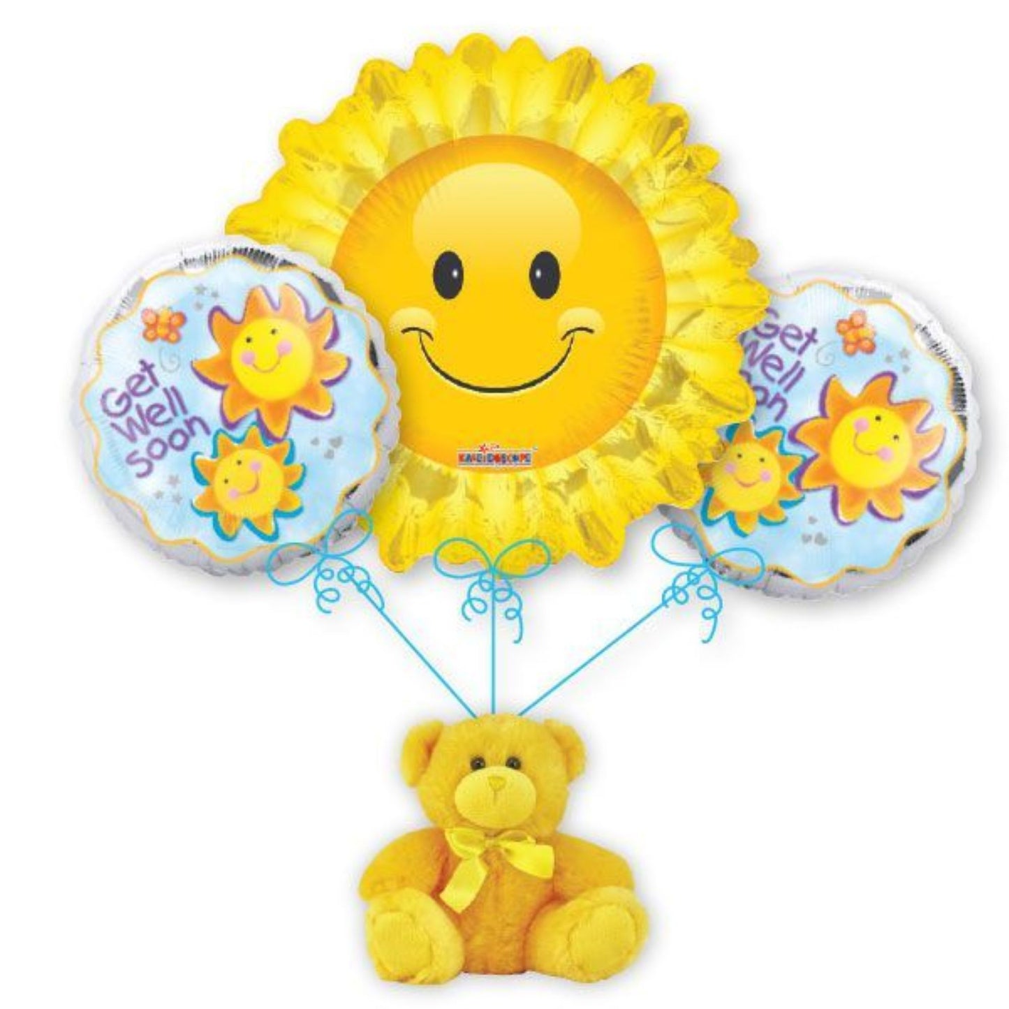Get well Balloon Bouquet with Teddy bear
